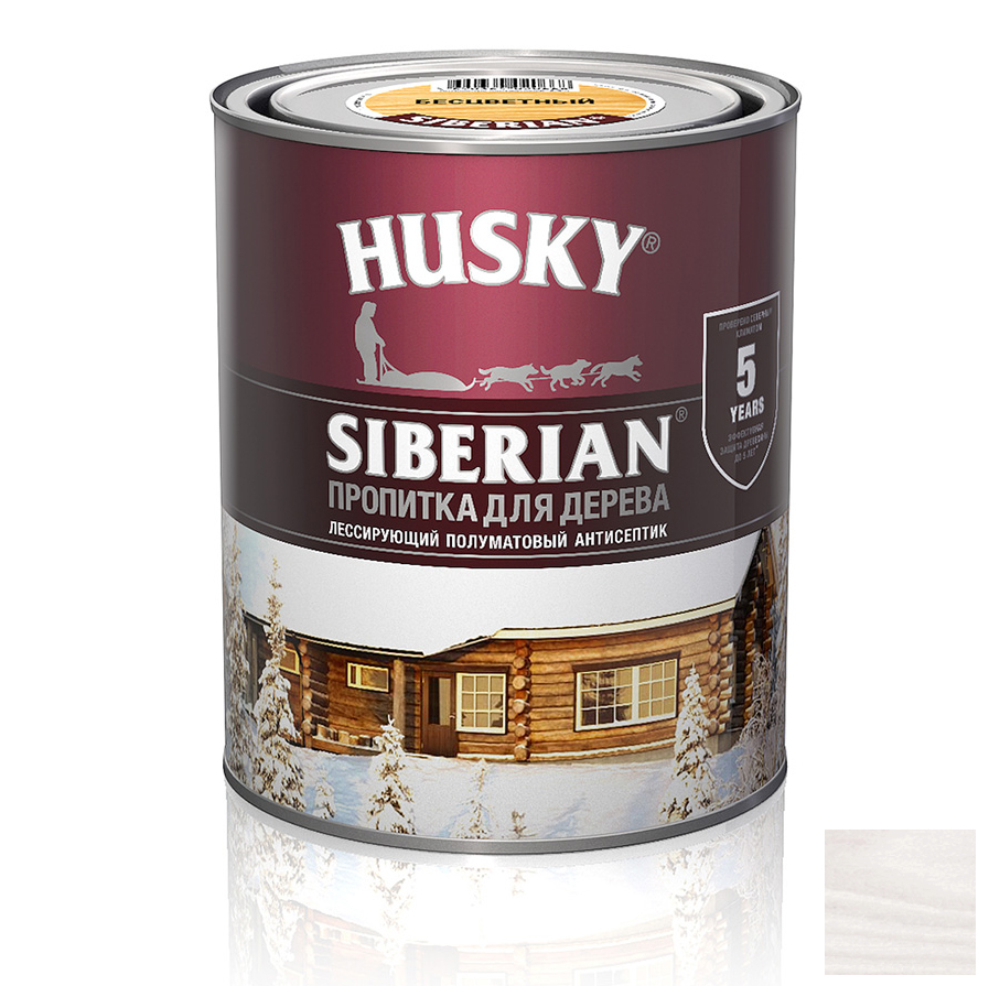 Пропитка для дерева "HUSKY SIBERIAN" п/мат. белая до -20С /2,7л/ /3/