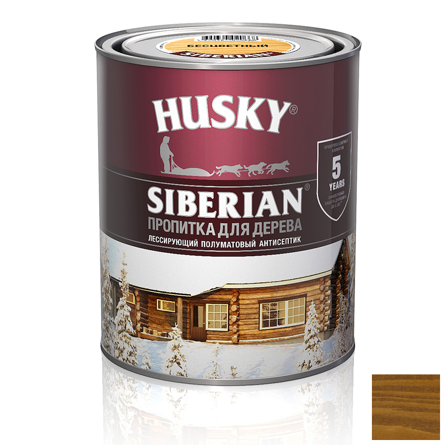 Пропитка для дерева "HUSKY SIBERIAN" п/мат. ореховое дерево до -20С /2,7л/ /3/
