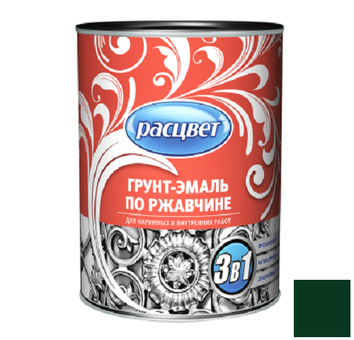 Грунт-эмаль по ржавчине "РАСЦВЕТ" темно-зеленая 1,9кг /6/