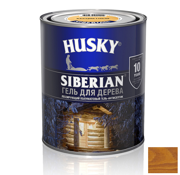 Гель для дерева HUSKY SIBERIAN полуматовый каштан / 2,7л/ /3шт/