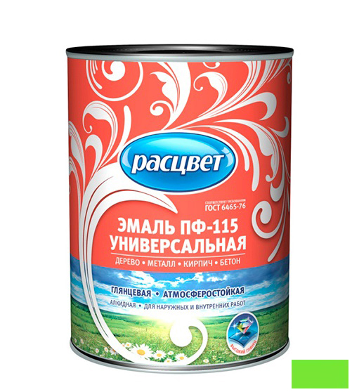 Эмаль ПФ-115 "РАСЦВЕТ ГОСТ" ярко-зеленая 1,9кг /6/