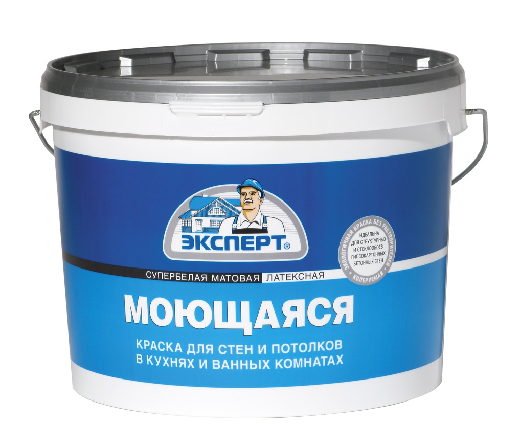КРАСКА МОЮЩАЯСЯ латексная с/б ЭКСПЕРТ /14кг./ /44/