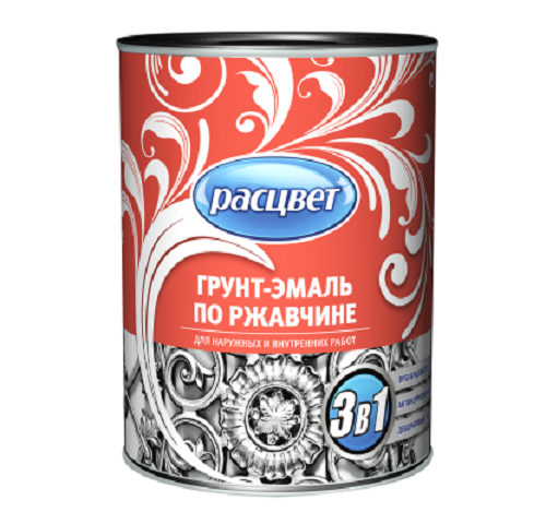 Грунт-эмаль по ржавчине "РАСЦВЕТ" белая 17кг