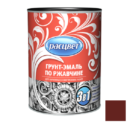 Грунт-эмаль по ржавчине "РАСЦВЕТ" вишневая 1,9кг /6/