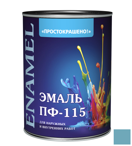 Эмаль ПФ-115 "ПРОСТОКРАШЕНО" голубая 0,9кг /14/ 