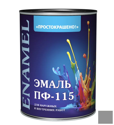 Эмаль ПФ-115 "ПРОСТОКРАШЕНО" серая 1,9кг /6/ 