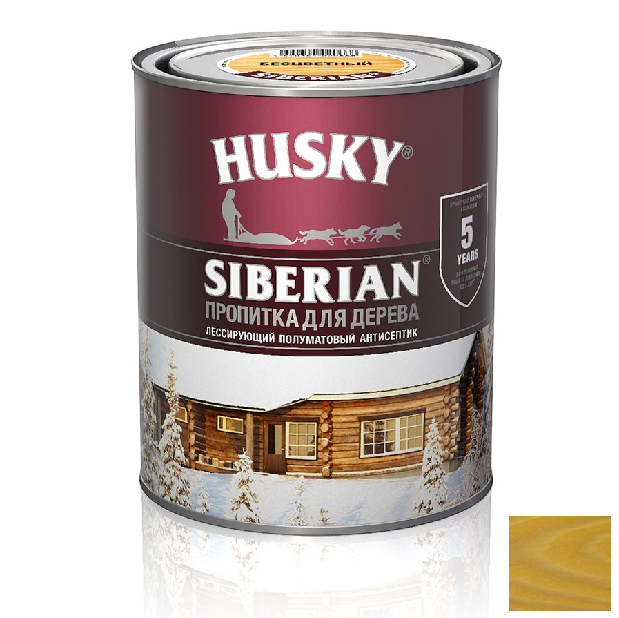 Пропитка для дерева "HUSKY SIBERIAN" п/мат. калужница до -20С  /0,9л/ /6/
