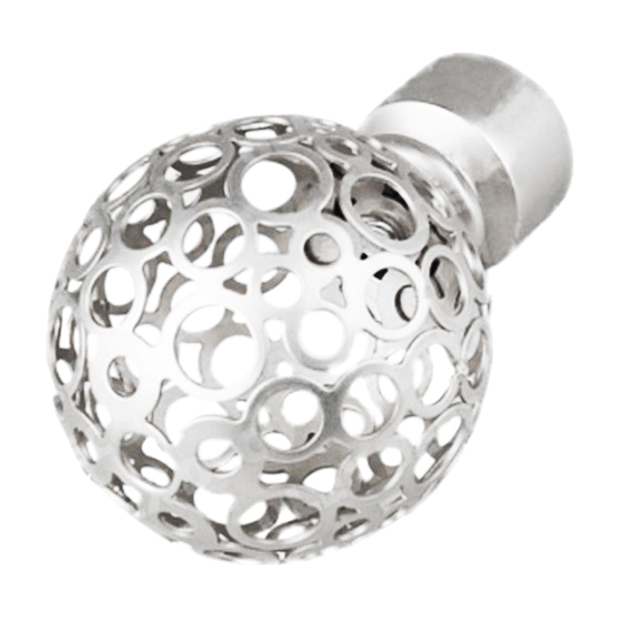 Наконечник "ЛЕВША АЖУР" серебро глянец d 16 мм (2 шт)