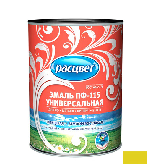 Эмаль ПФ-115 "РАСЦВЕТ ГОСТ" ярко-желтая 1,9кг /6/