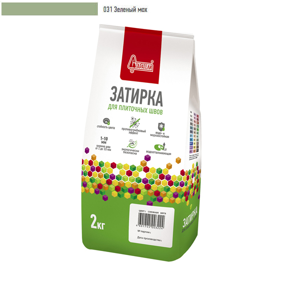 Затирка для плиточных швов "Старатели" зеленый мох 031  /2кг//6/ СНЯЛИ