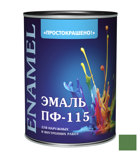 Эмаль ПФ-115 "ПРОСТОКРАШЕНО" зеленая 2,7кг /6/ 