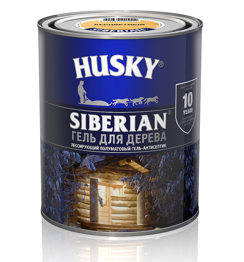 Гель для дерева HUSKY SIBERIAN полуматовый калужница /сосна/ /9л/