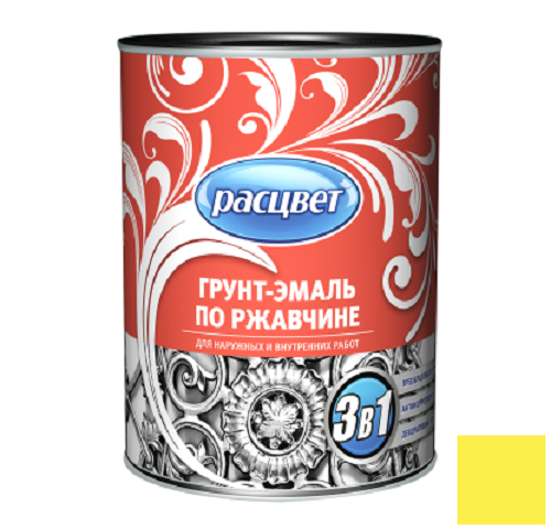 Грунт-эмаль по ржавчине "РАСЦВЕТ" желтая 2,7кг /6/