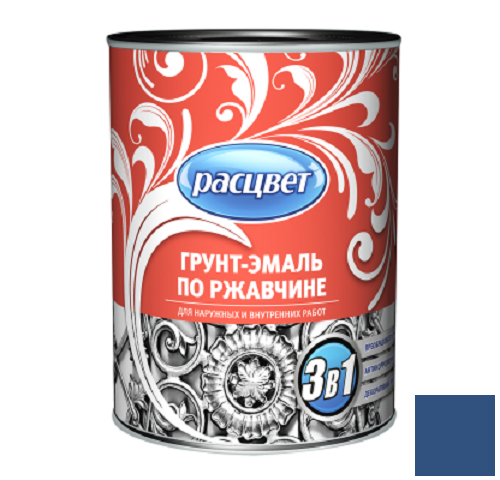 Грунт-эмаль по ржавчине "РАСЦВЕТ" синяя 17кг