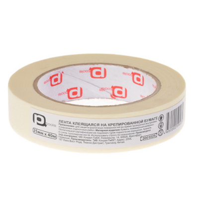 Лента клеящая на креп.бумаге 25мм х 40м /72/ PQ Россия