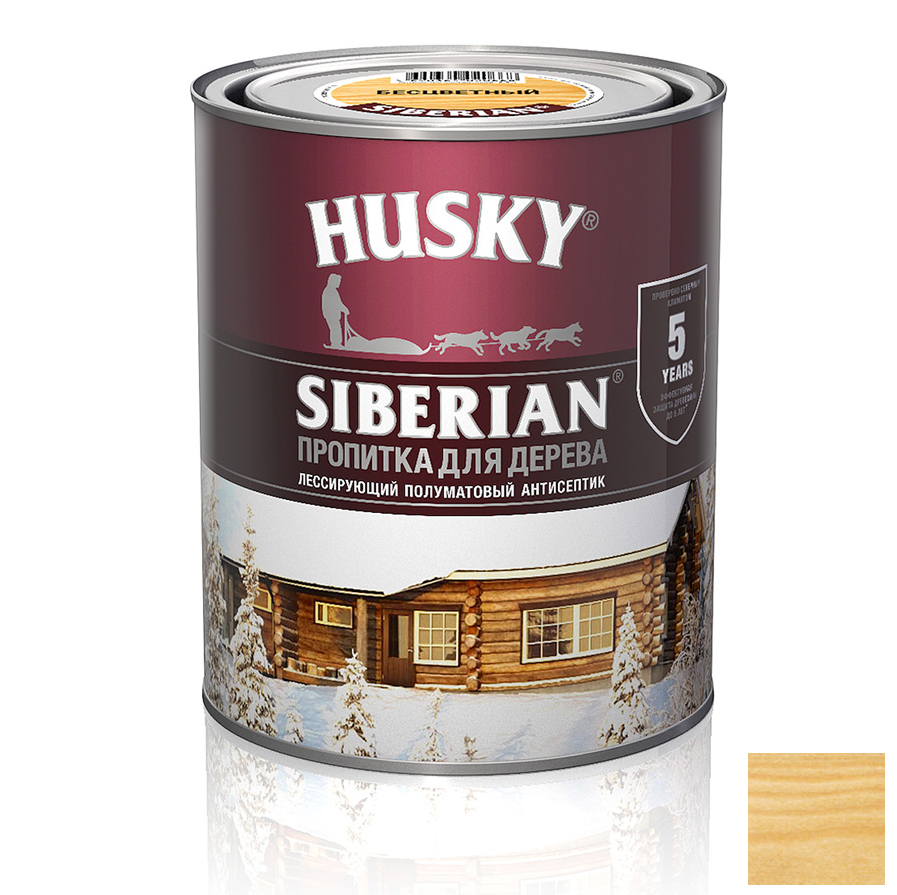 Пропитка для дерева "HUSKY SIBERIAN" п/мат. б/цв. до -20С /0,9л/ /6/