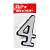 Цифра дверная "4" на клеевой основе ХРОМ/АЛЛЮР