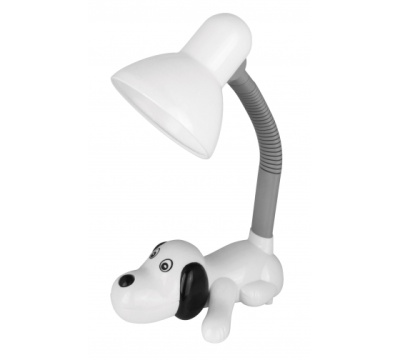 Camelion  KD-387  C01  белый (Светильник настольный, "Собачка", 230В, 40Вт, E27)
