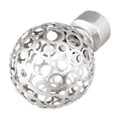 Наконечник "ЛЕВША АЖУР" серебро глянец d 16 мм (2 шт)