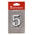 Цифра дверная "5" на клеевой основе ХРОМ/АЛЛЮР